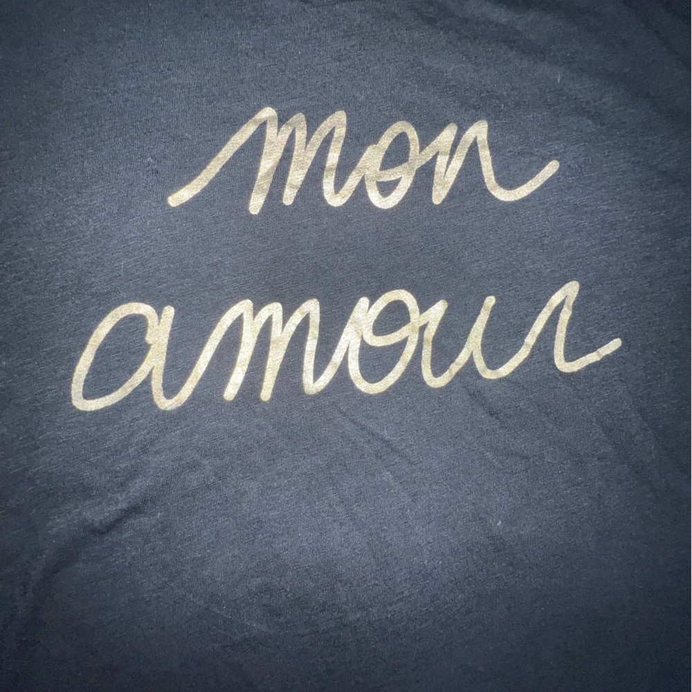 Zadig & Voltaire Skinny Mon Amour Foil Tee Shirt Black - Picture 8 of 13
